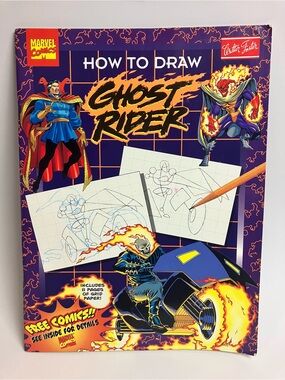 1996 How to Draw Ghost Rider Characters Walter Foster Rare Vintage Marvel Comics